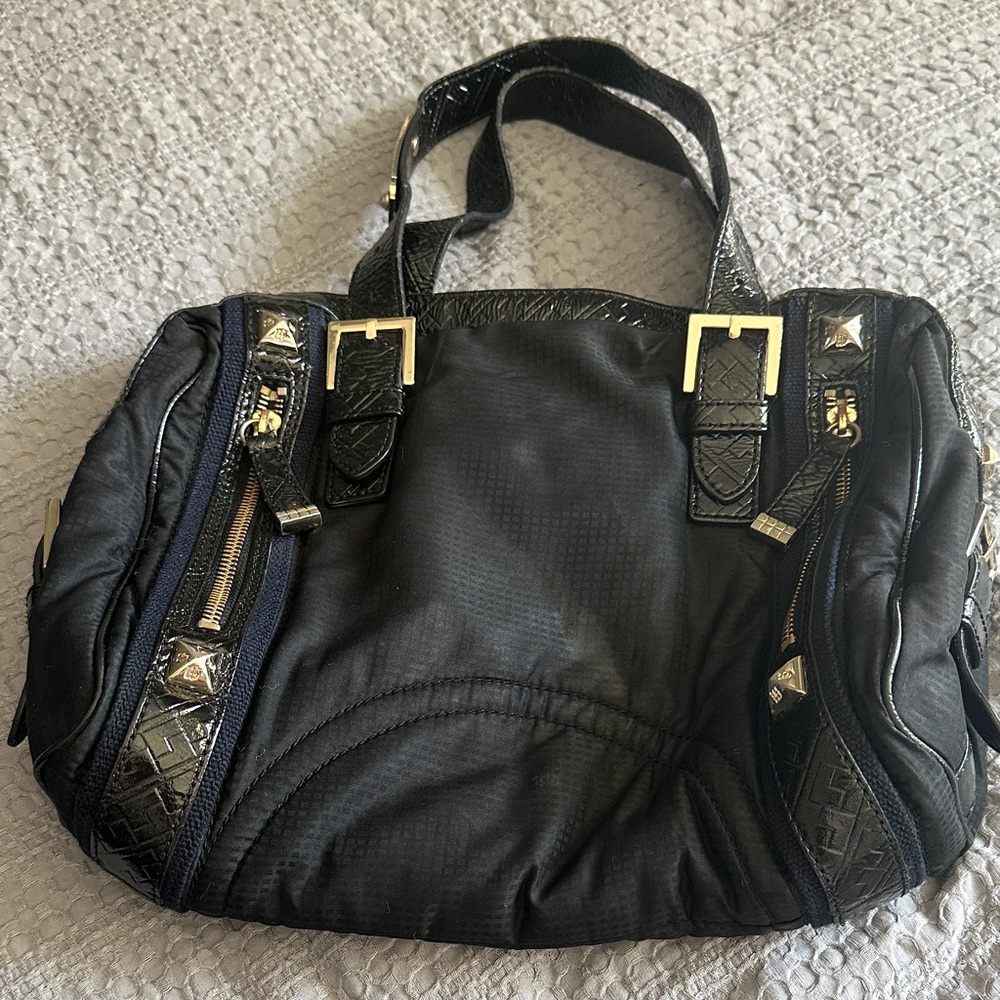 L.A.M.B. Black Shoulder Bag with Gold Details